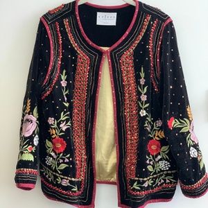 Velvet by Graham & Spencer Adara beaded blazer L